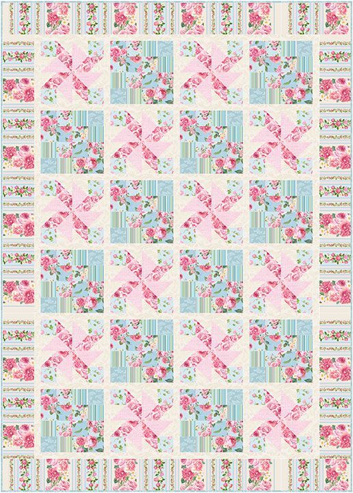 PINWHEEL ROSE SIXTEEN PATCH